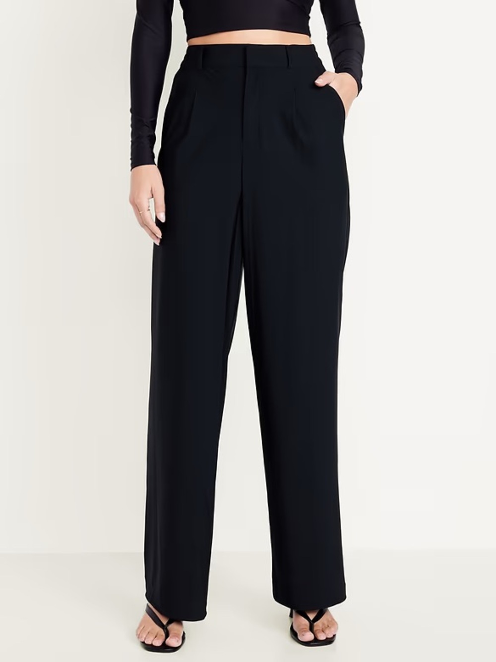 Old Navy High-Waisted SleekTech Trouser Pants-Size L